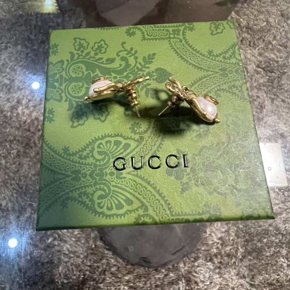 Gucci Bee GG Earrings - New Full Set - Picture 4 of 8